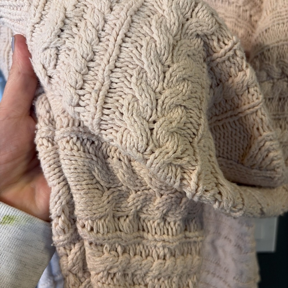 Cozy Cable Knit Cabincore Cotton Blend Women's Sweater Size Small - Picture 3 of 6